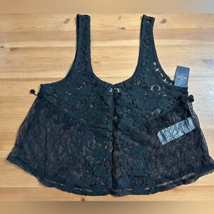 Hollister tank top black lace